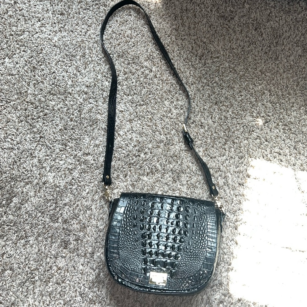Black Melbourne Sonny embossed Brahmin crossbody